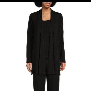 Eileen Fisher Black zip up sweater Cardigan jacket